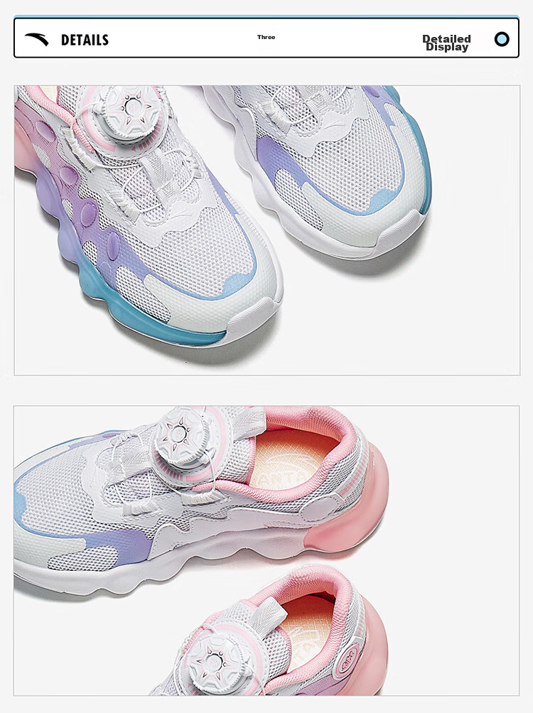 Anta Kids Sports Shoes Girls Toddler 2026 Summer Mesh Breathable Butterfly Wing Casual Shoes 322629922 42