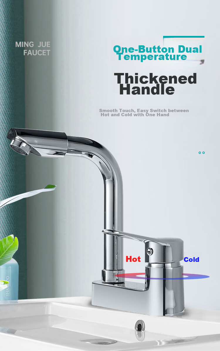 MEJUE Double-Hole Bathroom Sink Faucet, 360° Rotating Washbasin Tap, Hot And Cold Water Faucet, Z-012895 7