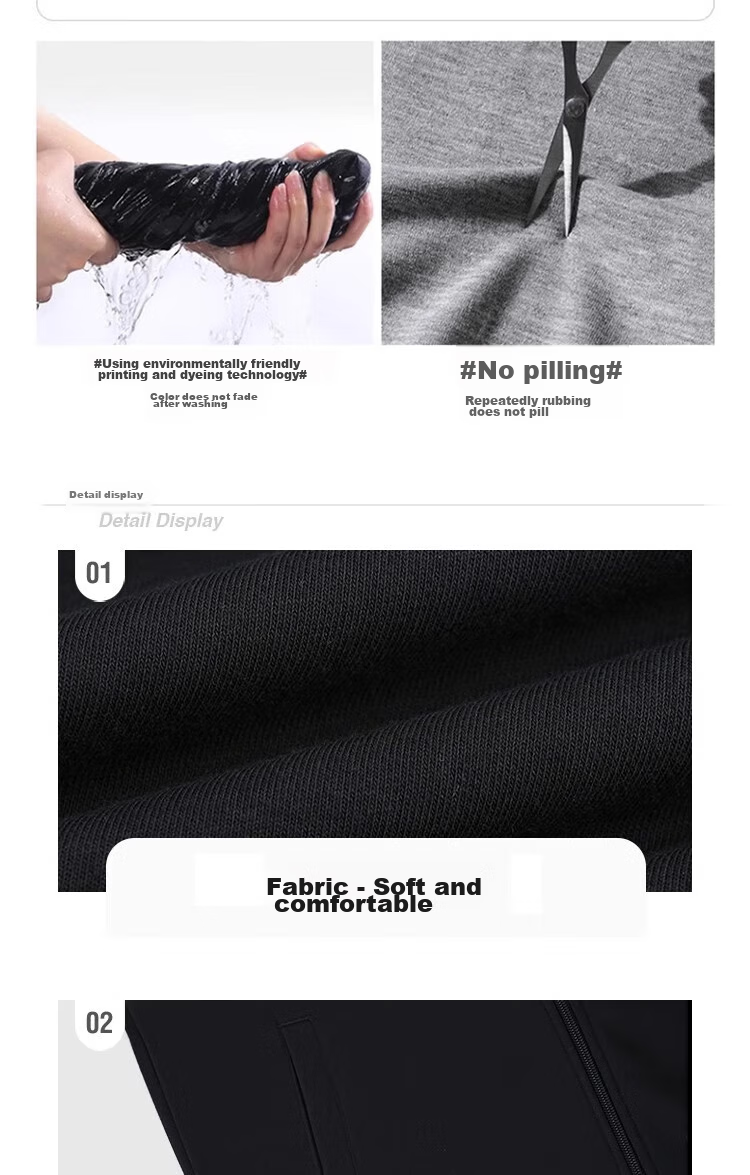 Huili Men's Hooded Cardigan Sweatshirt, Spring And Autumn Fashion, Loose Casual Simple High Street Knitted Sportswear Jacket 8