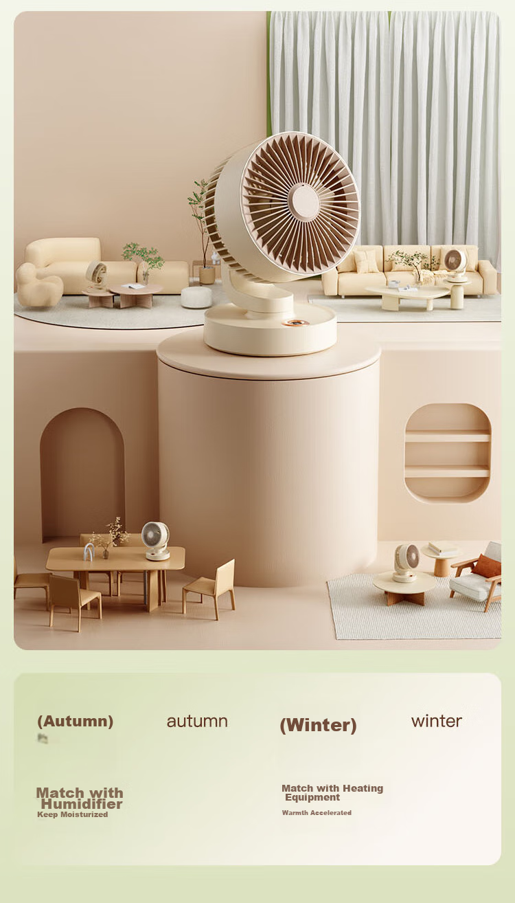 KONKA Small Fan, Oscillating Desk Fan for Home Use, Compact Office And Student Ventilation Fan, Mosquito Repellent Mini Outdoor Rechargeable Camping Portable USB Fan, 8000mAh 10