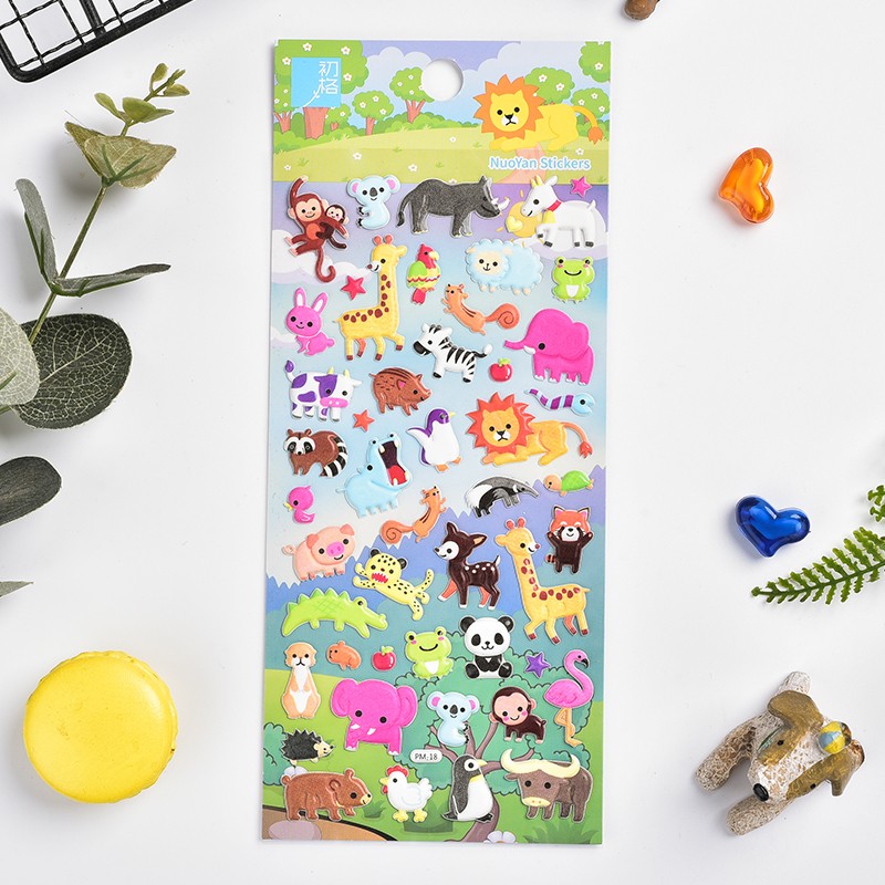 Chuge Children's Stickers, Toy for Boys And Girls, Anime Cartoon 3D Pop-Up Stickers, Small Animals II, Puzzle Beans