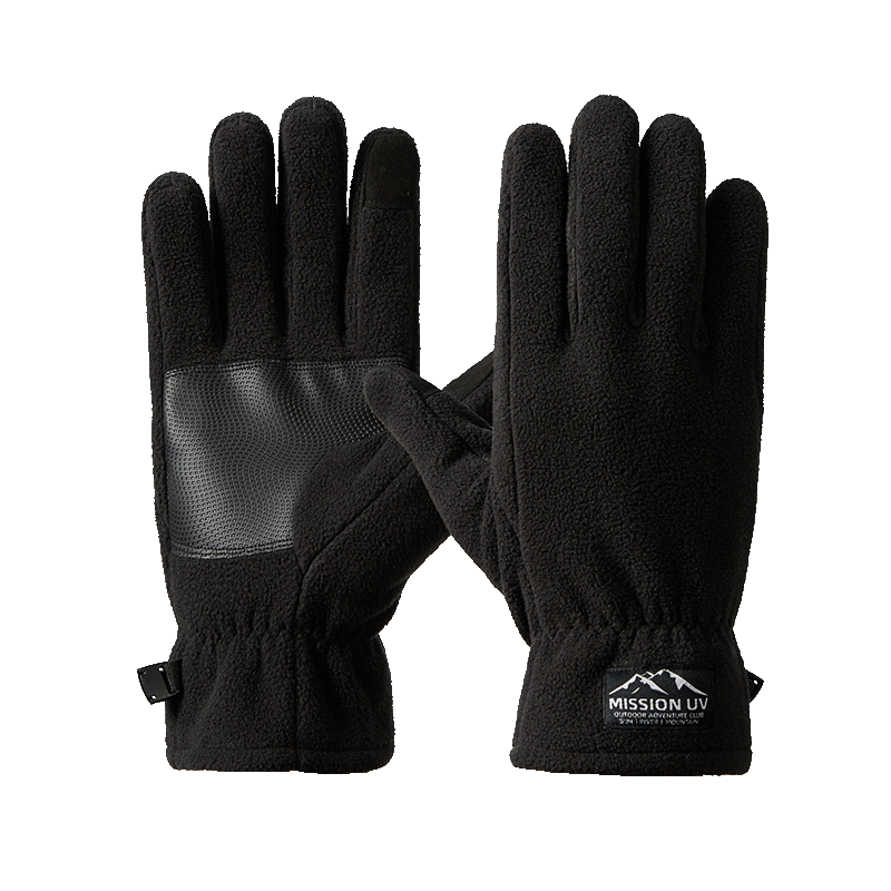 MISSION UV Fleece Warm Gloves for Men, Winter Plush Autumn And Winter Outdoor Cycling Hiking Mountaineering Windproof Cold-Resistant Touchscreen Gloves