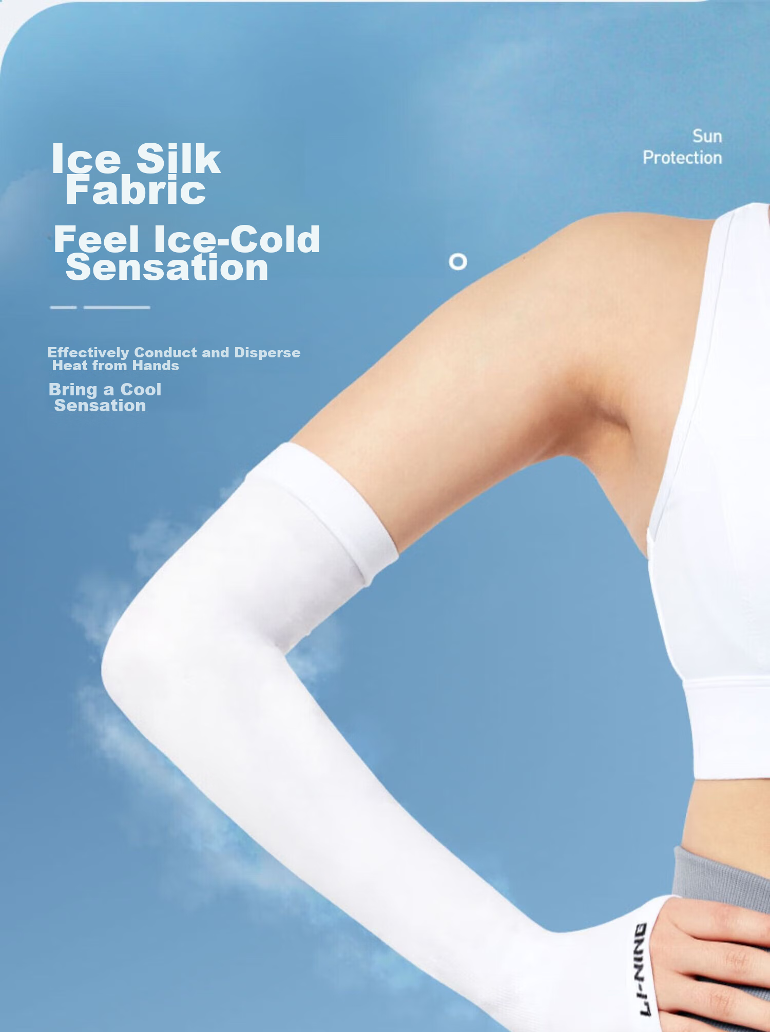 Li-Ning Ice Sleeves for Men And Women, Sun Protection Ice Silk Arm Sleeves, Gaming Arm Sleeves, UV Protection, for Driving, Outdoor Sports, And Fishing 8