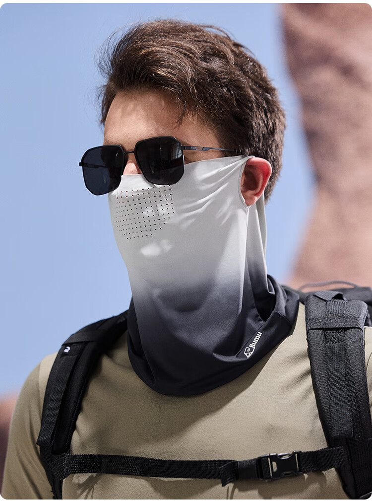 JIUMU Ice Silk Sun Protection Face Mask for Men, Cycling Summer UV-Resistant Sunshade Neck Guard Full Face Breathable Sun Protection Mask 7