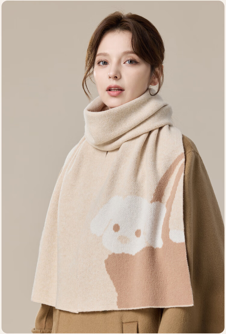JIUMU Pure Wool Scarf for Women, Autumn And Winter Neck Warmer, Ladies' Warm Shawl, Gift for Women on Mid-Autumn Festival Or Birthday, Gift Box Packaging 13