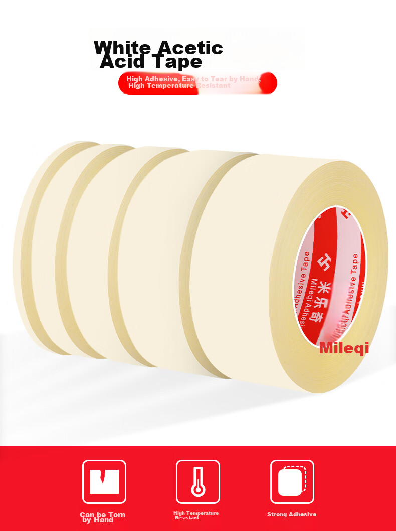 Mileqi High Viscosity White Acrylic Electrical Tape for LCD Screen Wiring, Phone Repair, Earphone Data Cable Repair, Tear-Away Insulation Tape, 12MM Wide * 30M Long [3 Rolls] 3