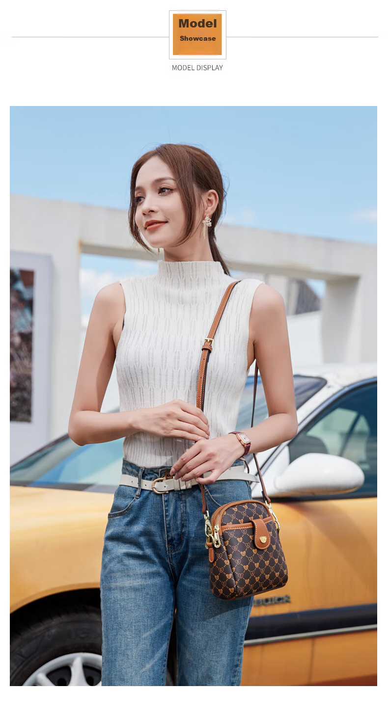 Xiaoxiongyilian Shoulder Crossbody Mini Bag for Women, Phone Pouch, Fashionable Versatile Mini Handbag, Printed Bucket Bag, Valentine's Day Gift 11