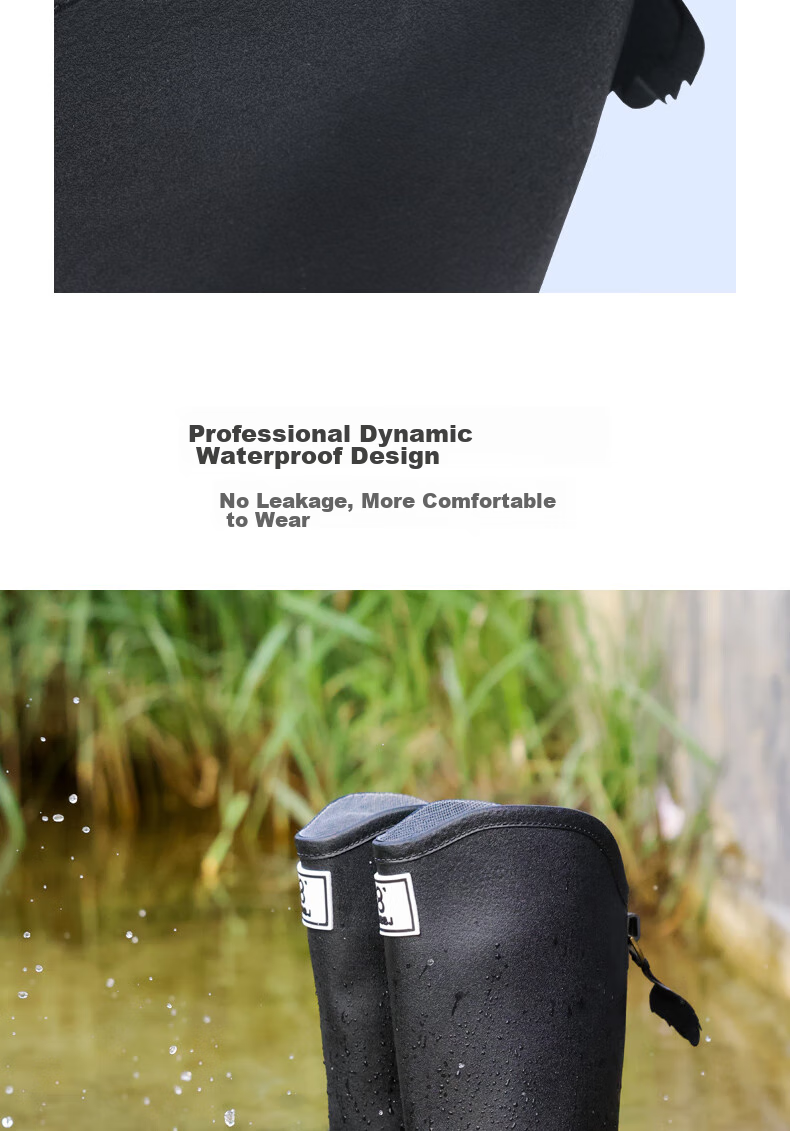 Lanoudun Rain Boots for Men And Women, High-Top Waterproof Shoes, Outdoor Non-Slip Rubber Shoes, Wear-Resistant Rain Boots, Overshoes YX1009 Size 40 12