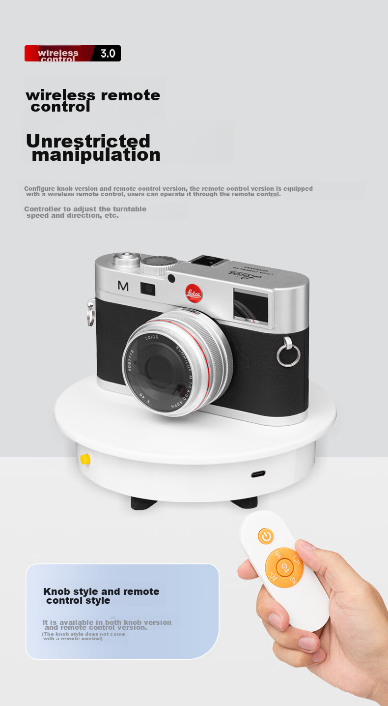 AMBITFUL Adjustable Speed Photography Shooting Electric Turntable Rotating Product Display Stand Small Jewelry Live Streaming Adjustable Speed Shooting Stand Model Automatic Photo-Taking Platform Base 6