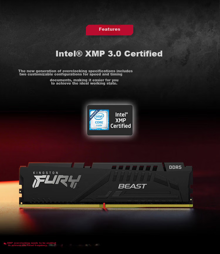 Kingston FURY 16GB DDR5 5600 Desktop Memory Module, Beast Series, HyperX 5