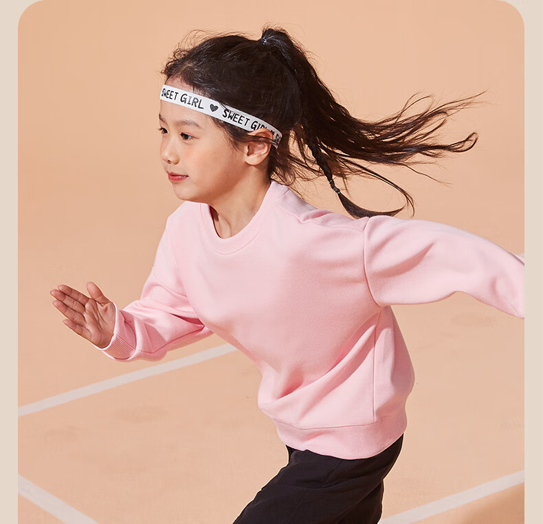 Baleno Girls' Sweatshirt Spring And Autumn Style, Little Girl 2024 Fashionable Stylish Air Layer Round Neck Pullover Children's Autumn Top 22