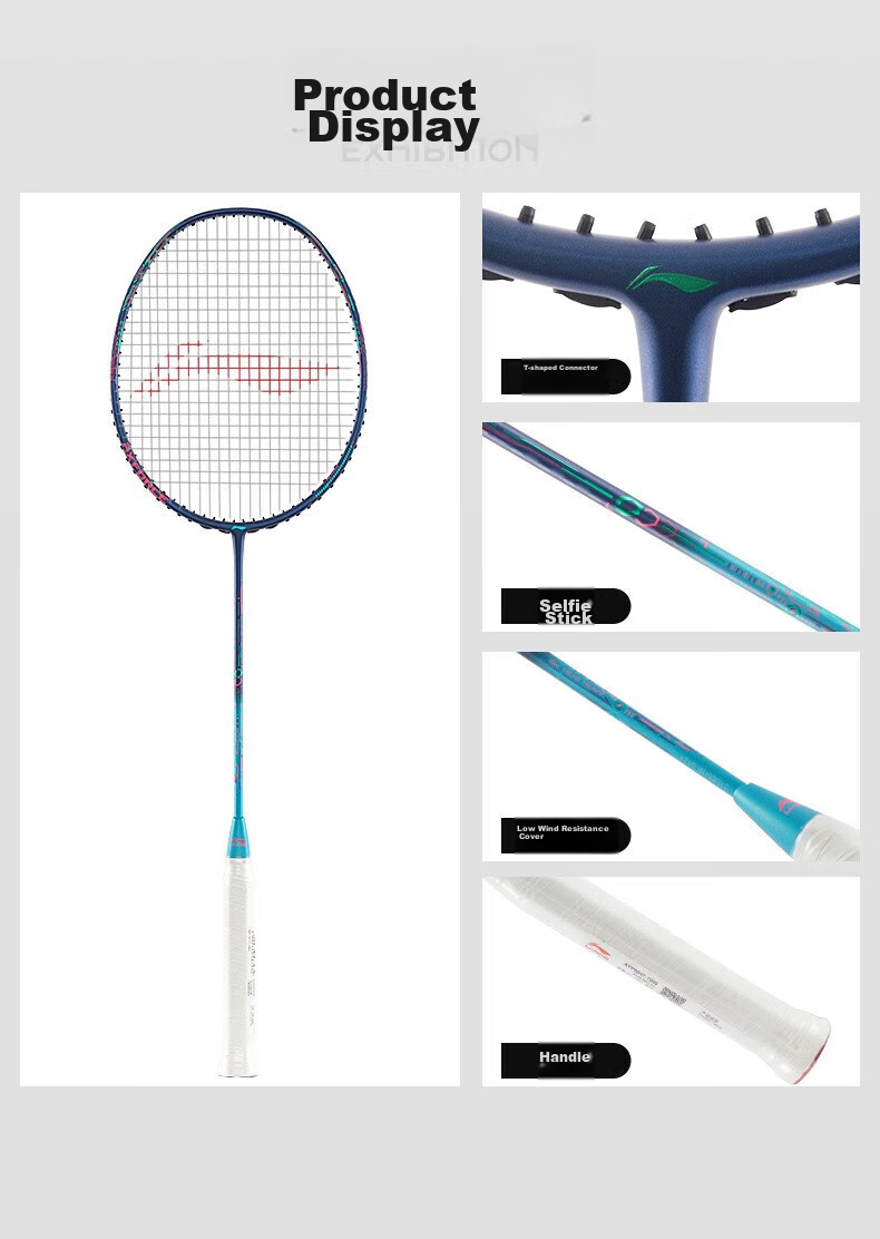 Li-Ning Badminton Racket Leiting 50 Full Carbon Advanced Offensive Racket, 5U Unstrung 11
