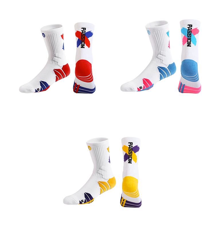 VEIDOORN Basketball Socks Sweat-Absorbing Non-Slip Towel Bottom Sports Socks Unisex Mid-Calf Breathable Anti-Abrasion Compression 3 Pairs Pack R 11