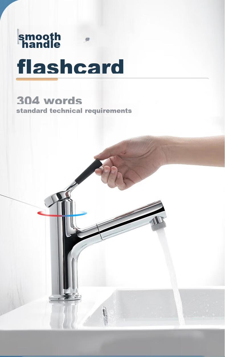 ARROW Gun-Gray Basin Faucet, Hot And Cold Washbasin Faucet, Bathroom Pull-Out Faucet AE4175MGG 14