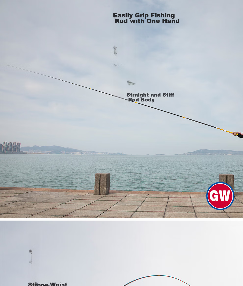 GW Fishing Rod Jian Shou Zhen Xun 7.2 Meters Strong And Durable 28-Section All-Purpose Big Fish Rod Ultra-Light Ultra-Hard High Carbon Steel Platform Fishing Rod 17