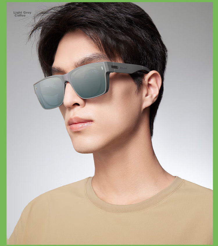 Beneunder Polarized Sunglasses for Men and Women with Case, Prescription Glasses Compatible, Driving Outdoor Square Frame FD004 22