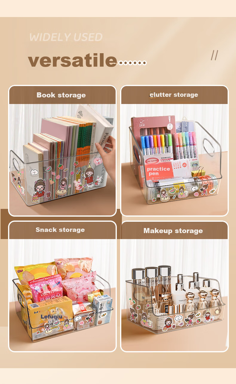 Shuxing Acrylic Transparent Bookend, Thickened Large Capacity Non-Slip Desktop Book Storage, Simple Wear-Resistant Office Study Exam Season Student Bookend 10