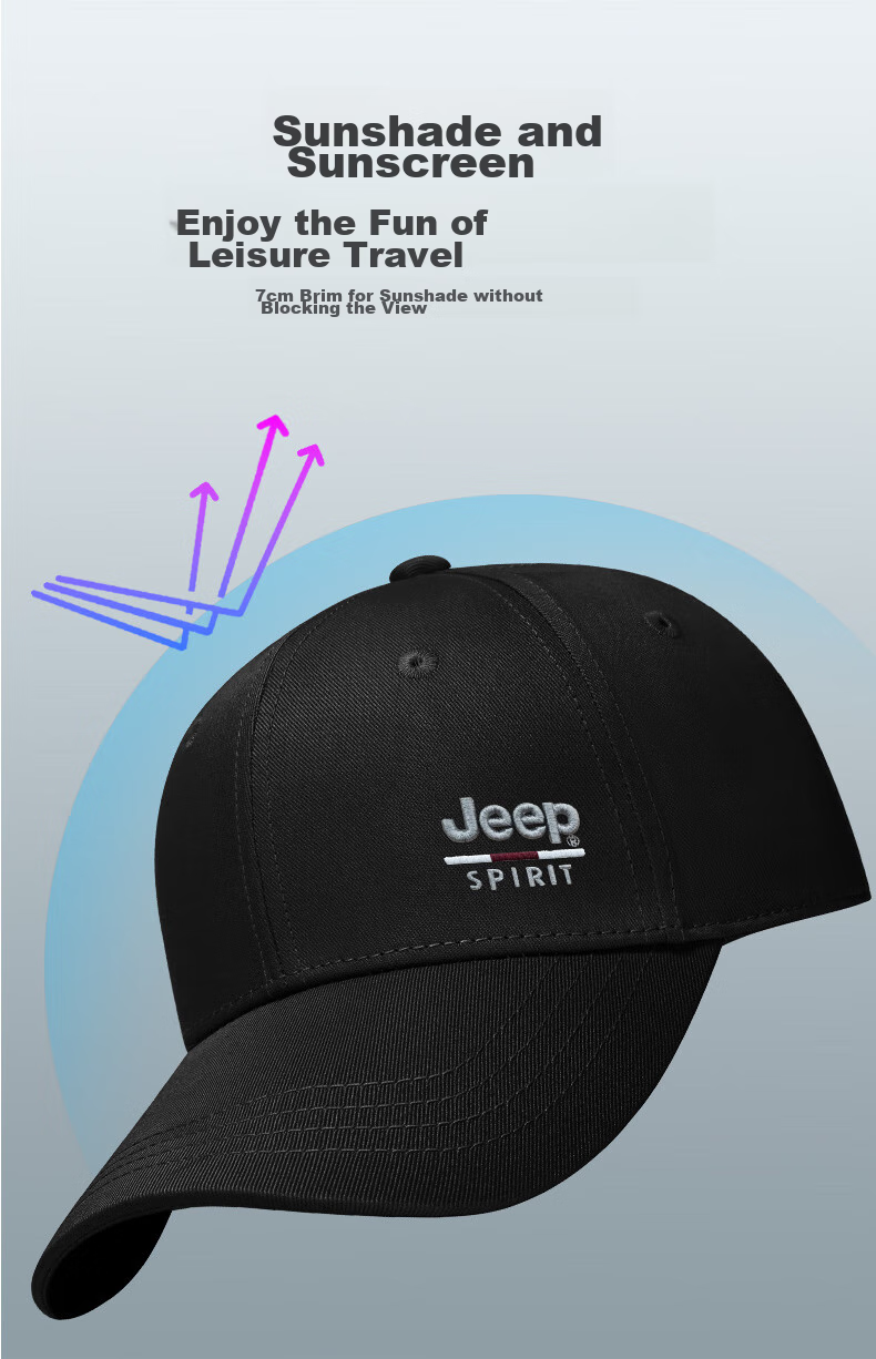 JEEP Unisex Baseball Cap, All-Season Trendy Versatile Visor Hat, Sun Protection Cap A0767 4