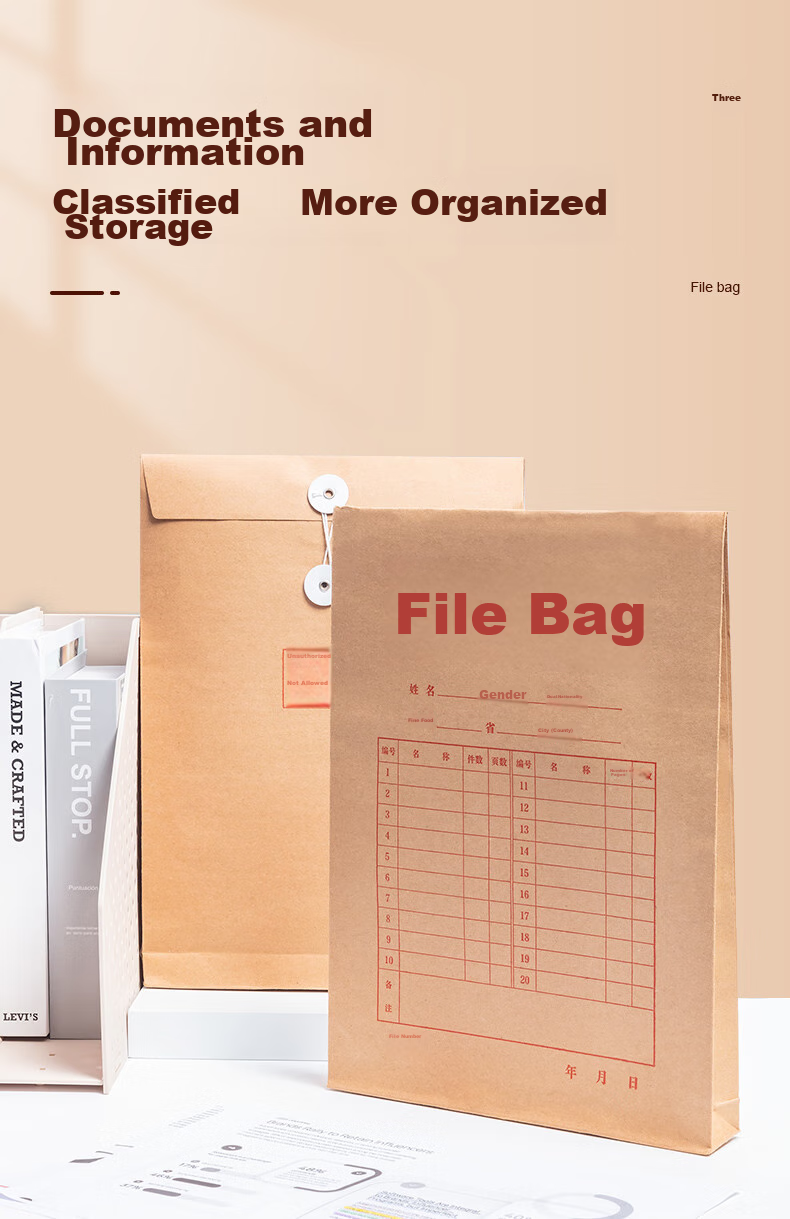 M&G M&G 20-Pack A4/175g High-Quality Kraft Paper File Folders, Tender Document Contract File Folders, Large Capacity Document Envelopes APYRAP01 4