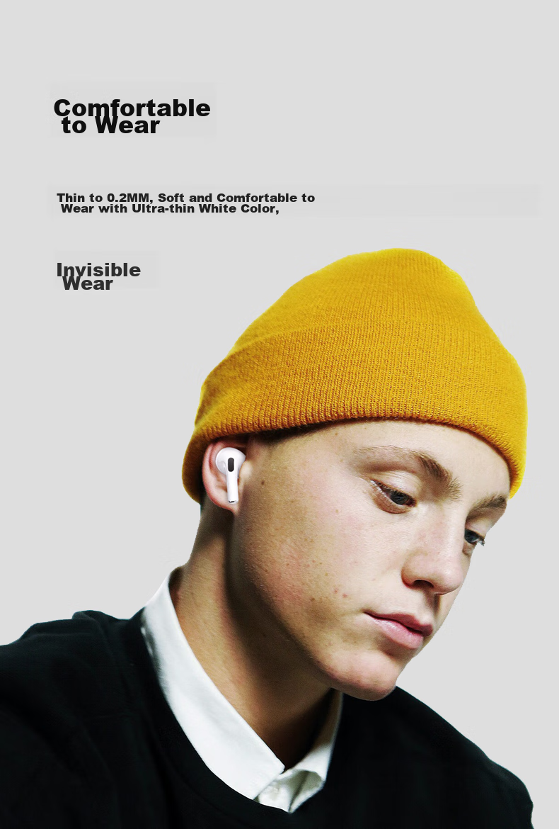 Masentek ES12 Earbud Case Protective Cover Compatible with AirPods Pro 1/2 Bluetooth Earphones for Apple 34/35/36/37 Series, Silicone Anti-Slip Anti-Drop Accessory, 2 Pairs 8