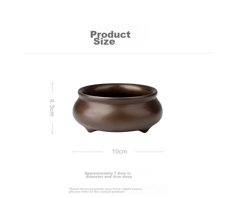 Tongshifu "Three-Legged Flat Round Stove", Living Room, Desktop Copper Incense Burner Ornament, Home Decor Craft 5