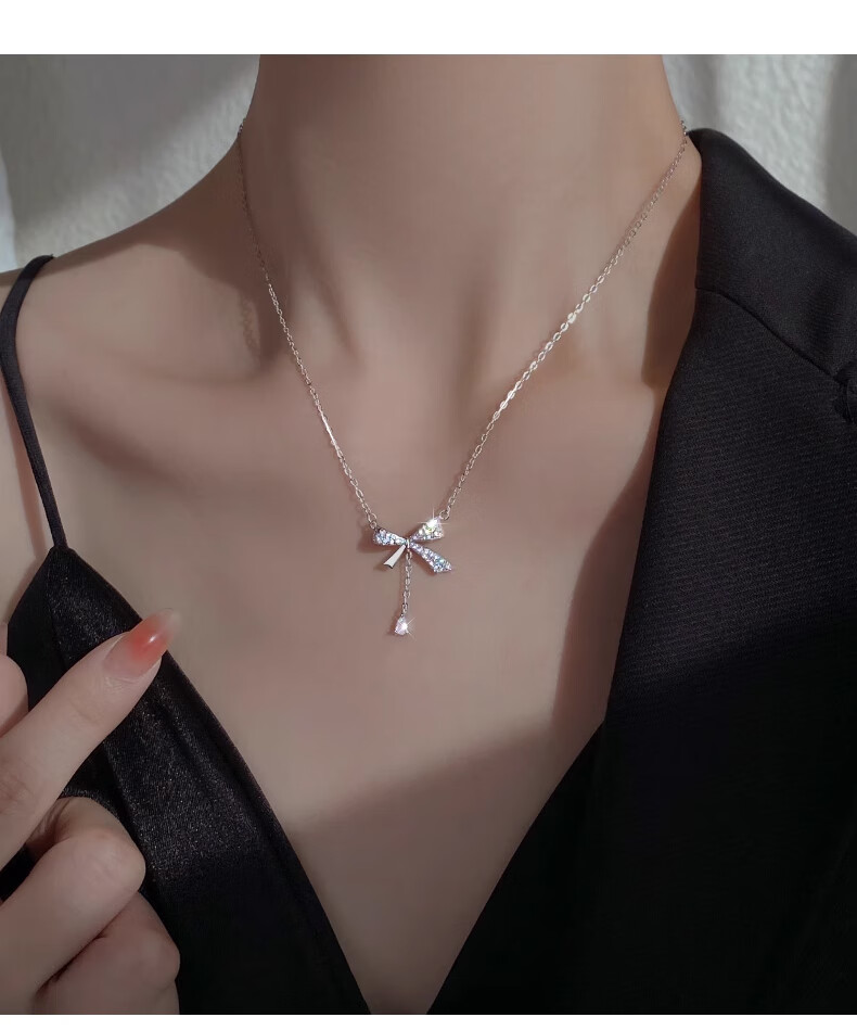 Dijing Runaway Princess 99 Sterling Silver Necklace for Women, Collarbone Chain with Elegant Butterfly Pendant, Birthday Gift for Girlfriend 5