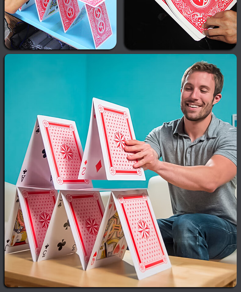 Huasheng 9x Enlarged Playing Cards, Extra Large Guandan Poker Cards, Card Game for Adults, Creative Poker, A4 Magic Props Cards 11
