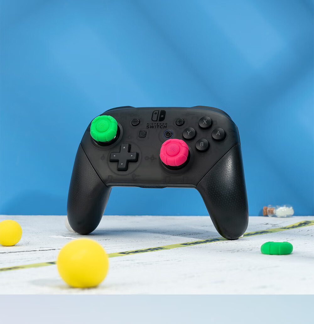 Jixiang National Version PS4 PS5 Controller Cat Claw Joystick Cap, NS Pro Game Controller Key Cap Silicone Accessories, Compatible with PS4/PS5/NS Pro, Pink Blue 9