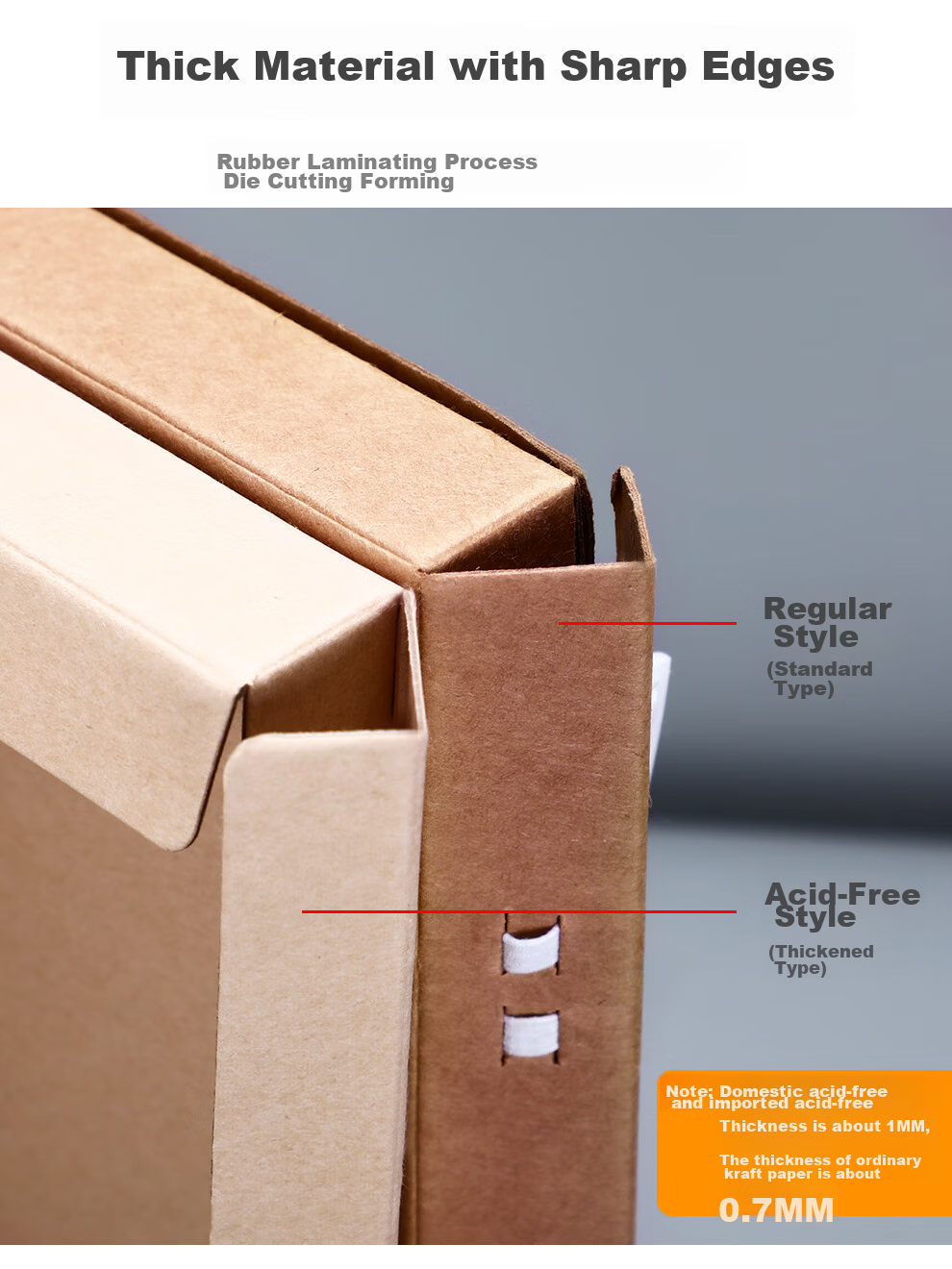 Longe [Pack of 10] Thick Kraft Paper File Boxes Acid-Free Document Storage Containers for Personnel, Finance, And Voucher Files Customizable for Bulk Orders 6