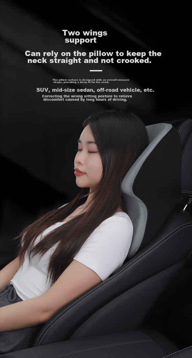 ICAROOM Car Headrest And Lumbar Support Set, Memory Foam Lumbar Pillow, Car Headrest, Neck Pillow, Driving Back Cushion Accessories 5