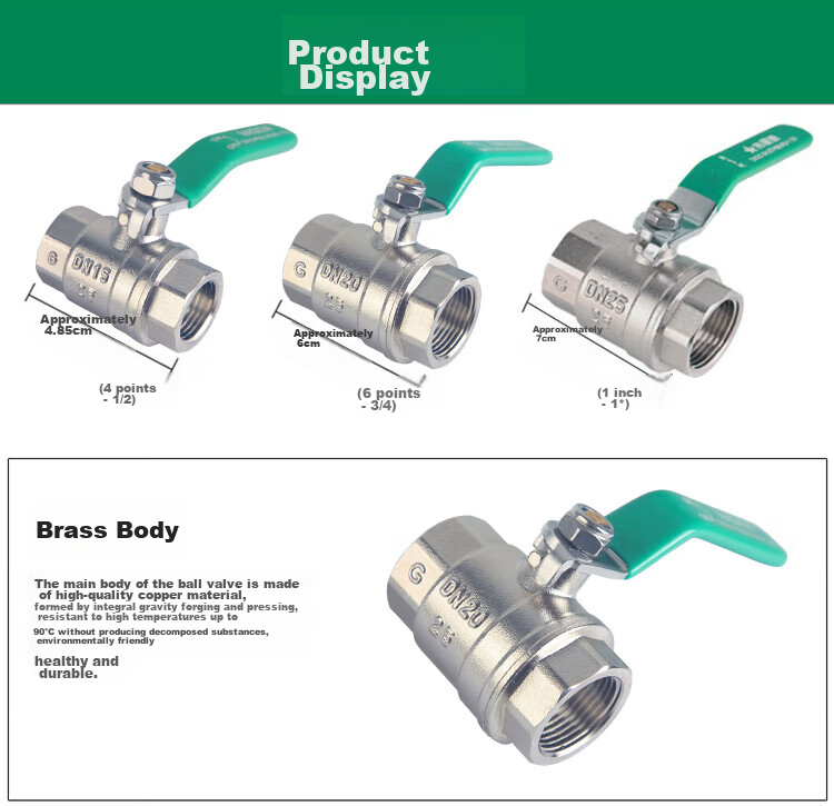 Weixing Double Internal Thread Ball Valve, 6 Points DN20 Brass Main Valve, Suitable for Both Cold And Hot Water, Large Diameter Kitchen Tap Valve 4