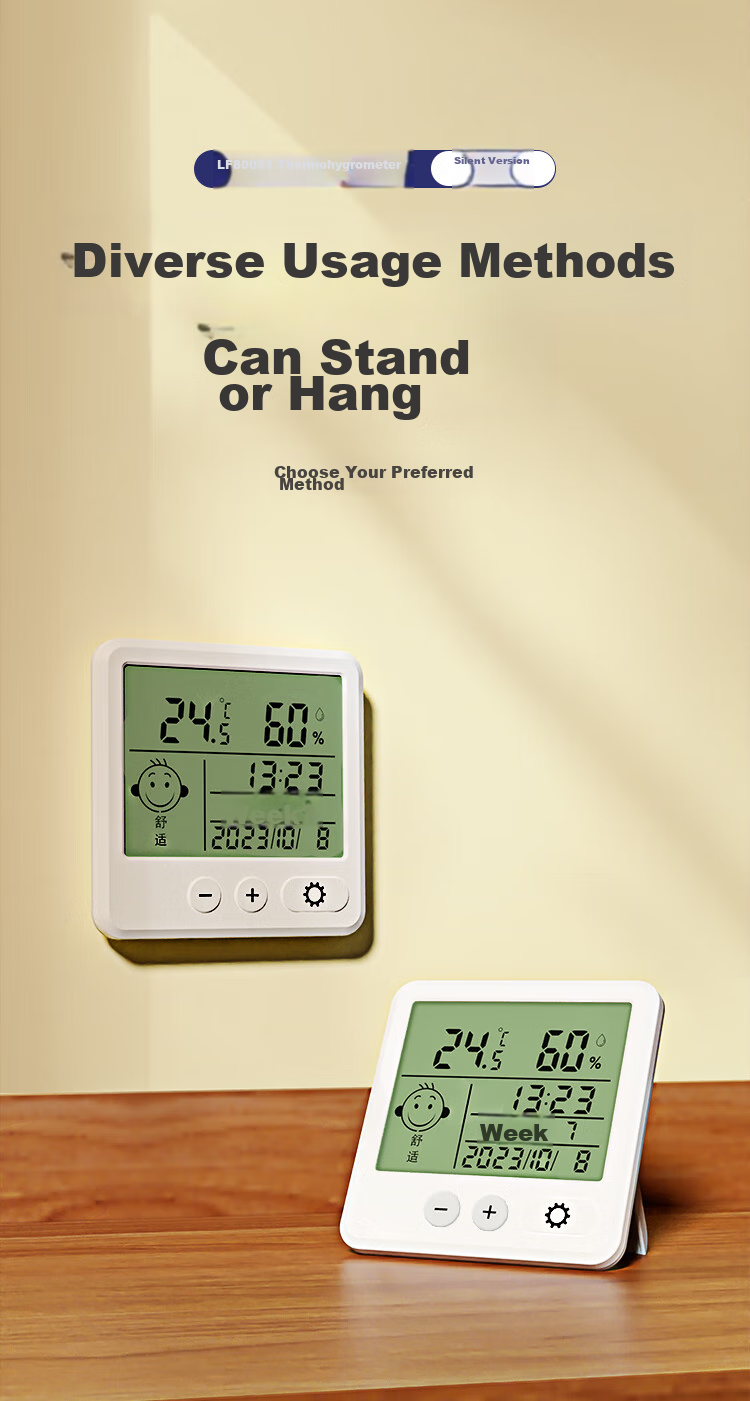 COMIX Electronic Thermometer Hygrometer Indoor Temperature And Humidity Meter Office Supplies Gift for Elderly Baby Room Indoor Temperature And Humidity Meter White Quiet Model LF80001 4