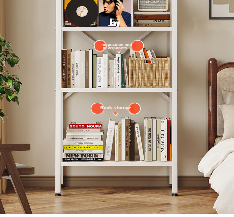 Yicainianhua Storage Rack, Bathroom Door-Back Shelf, Multi-Layer Floor-Standing Pegboard, Ultra-Thin Gap Bathroom Organizer Shelf, 6450WH 7