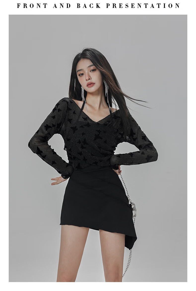OMOM Women's Swimsuit Summer One-Piece Dress Style Sexy Slimming Tummy-Covering Hot Spring Conservative Plus Size Swimwear Black M (Recommended for 88-98 Jin) 8