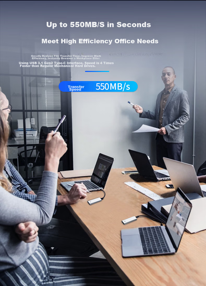 Netac 256GB Type-C USB3.2 Portable Solid State Drive (PSSD) Z Slim, Direct Phone Connection, Shockproof And Durable, High-Speed Transfer, Ideal for Office Use 1