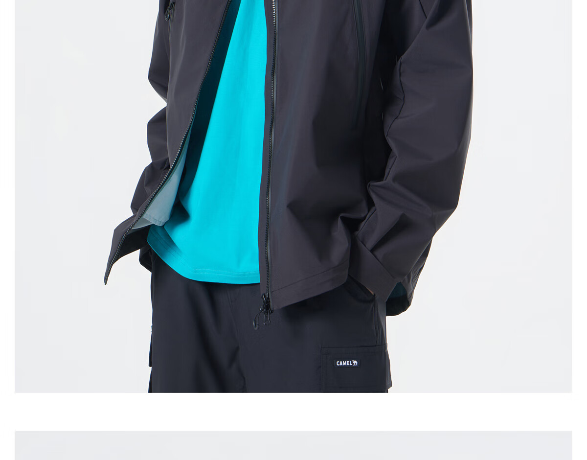 CAMEL Outdoor Jacket 2.0, Men's And Women's Mountain Hiking Wear, Windproof And Water-Resistant Travel Coat, M15BAKI063 30