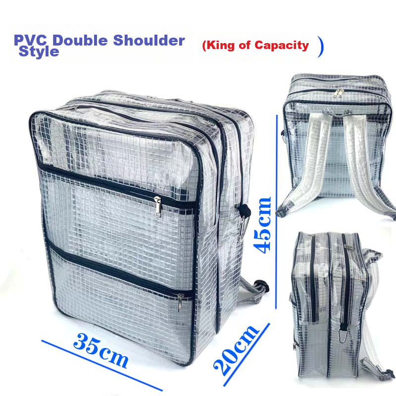 Beifute Dust-Free Bag Unisex Single/double Shoulder Reinforced Transparent Waterproof Mesh PVC Bag for Clean Room Workshop Tool Storage Crossbody Shoulder Bag 13