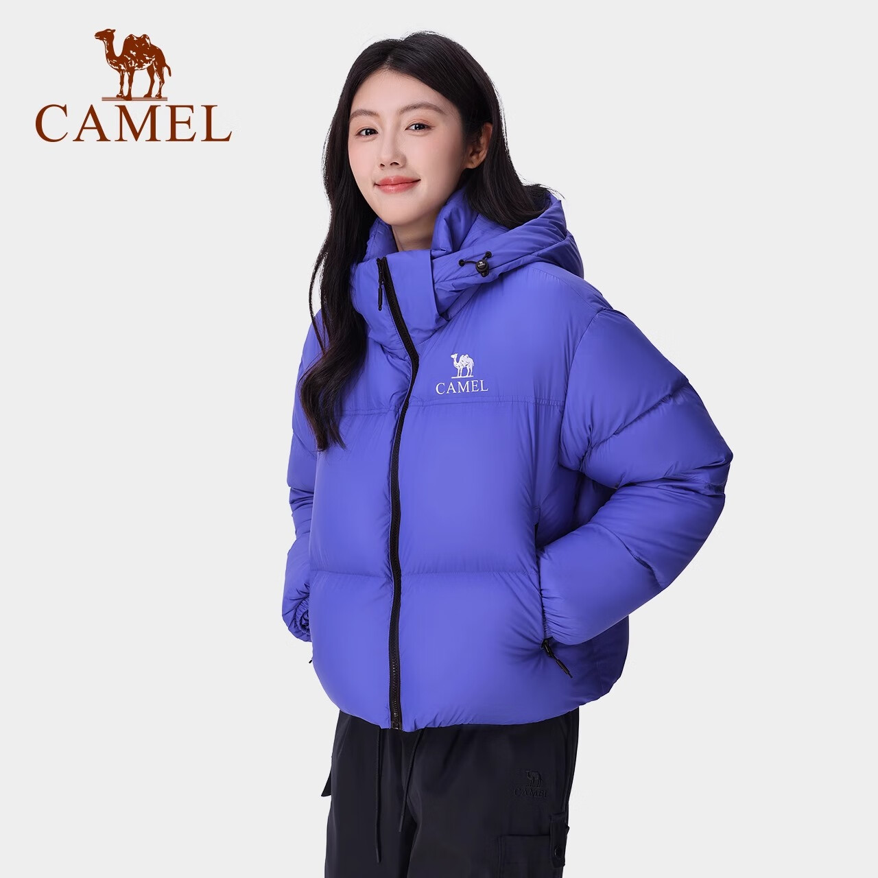 CAMEL Black Diamond 3.0 Short Women's Down Jacket Winter New Warm Windproof Hooded Puffer Coat