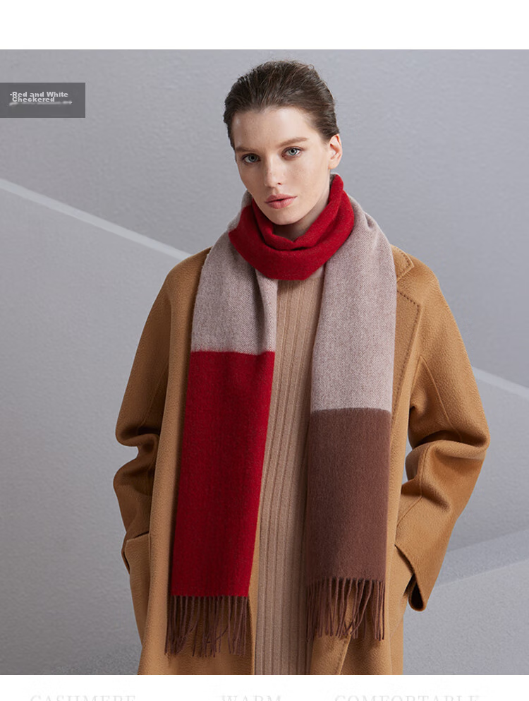 Hengyuanxiang 100% Cashmere Scarf, Women's Shawl, Warm Neck Warmer, Birthday Gift for Mom, Present for Elders 18