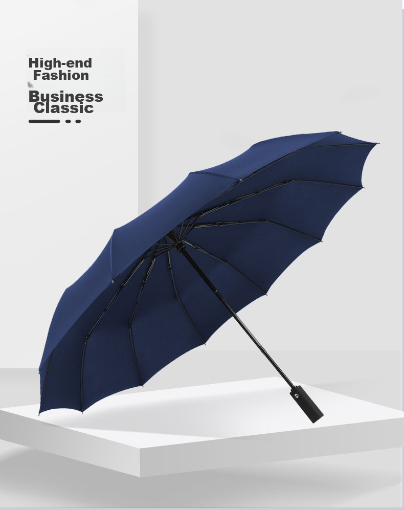 Meebordi Fully Automatic Umbrella, Tri-Fold, Extra Large, Windproof, Reinforced And Upgraded, Men's Business Folding Umbrella, Customizable 7