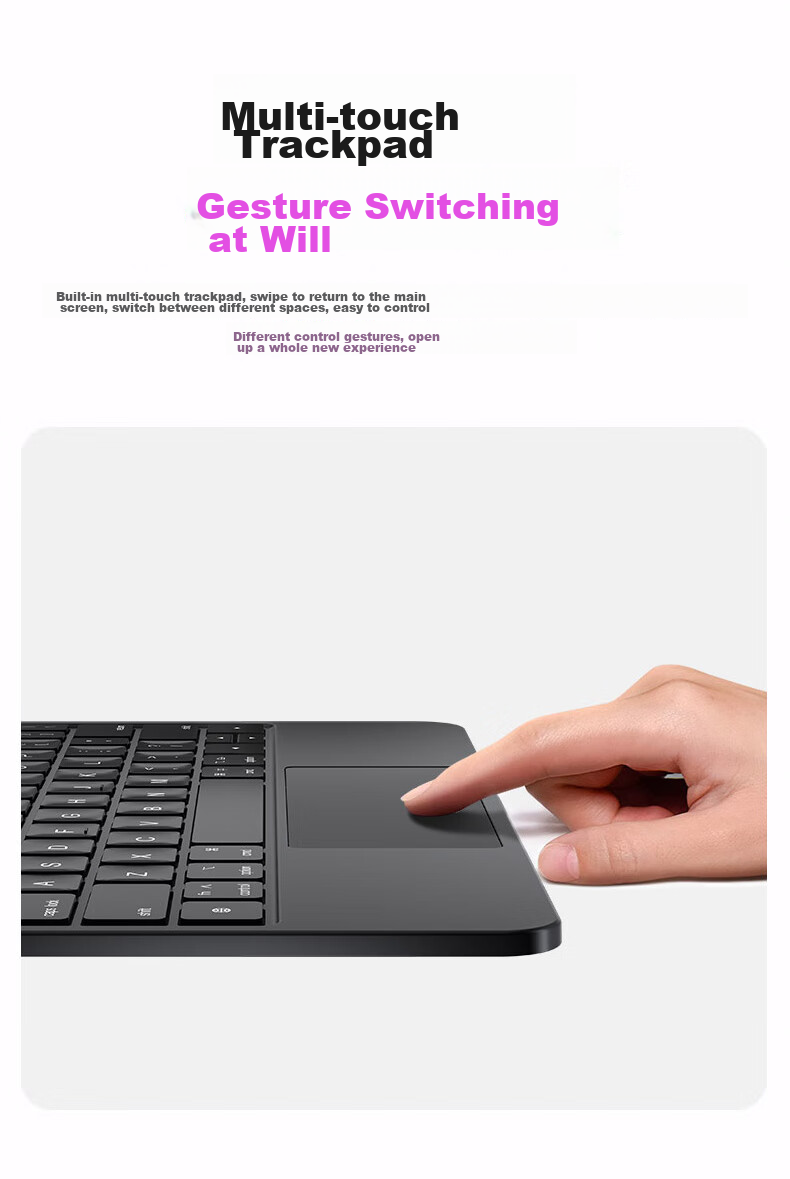 ALittleFlower Magnetic Floating Keyboard Case for IPad Pro And IPad Air 5 [Multi-Functional Touchpad] IPad Pro/Air 5/410.9 Student Gift New Year 14