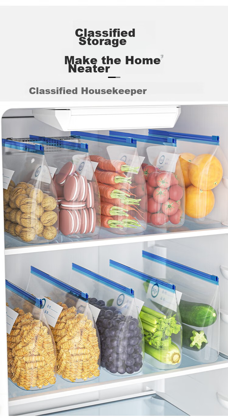 KATEI STORY Japanese Aluminum Foil Food Storage Bags Fresh-Keeping Sealed Bags Food Grade Household Refrigerator Freezer Meat Preservation Bags 3