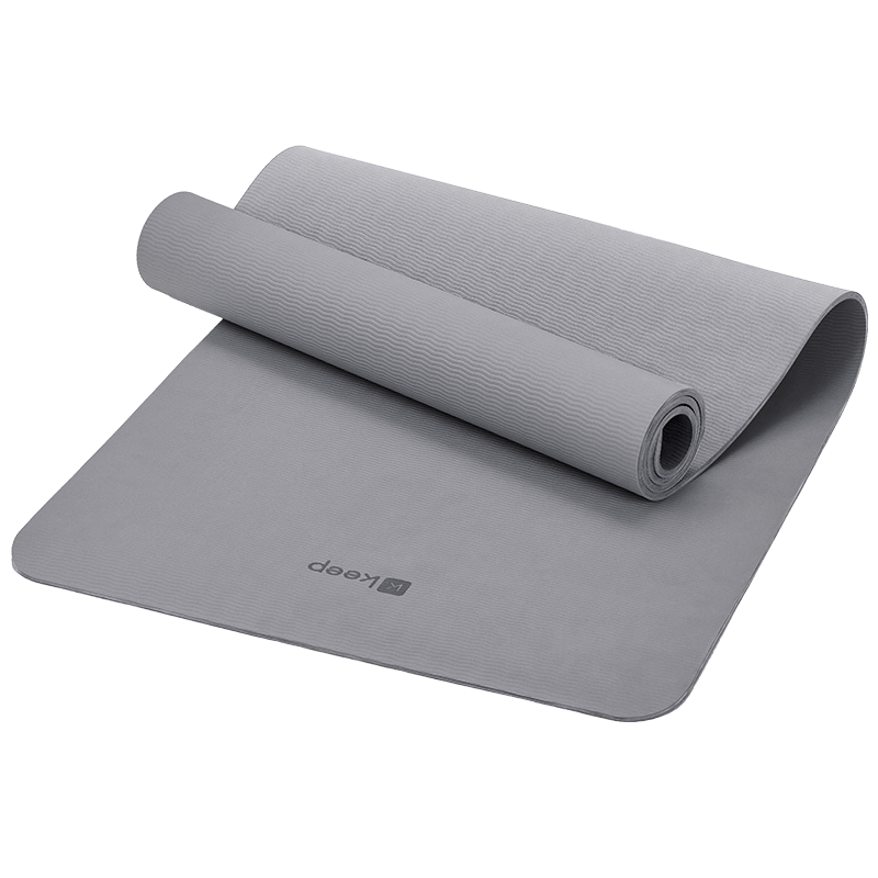 Keep Yoga Mat, TPE Fitness Mat for Men And Women, 183*61cm Exercise Mat, Training Mat, Non-Slip, Soundproof, Shock-Absorbing, Dark Gray