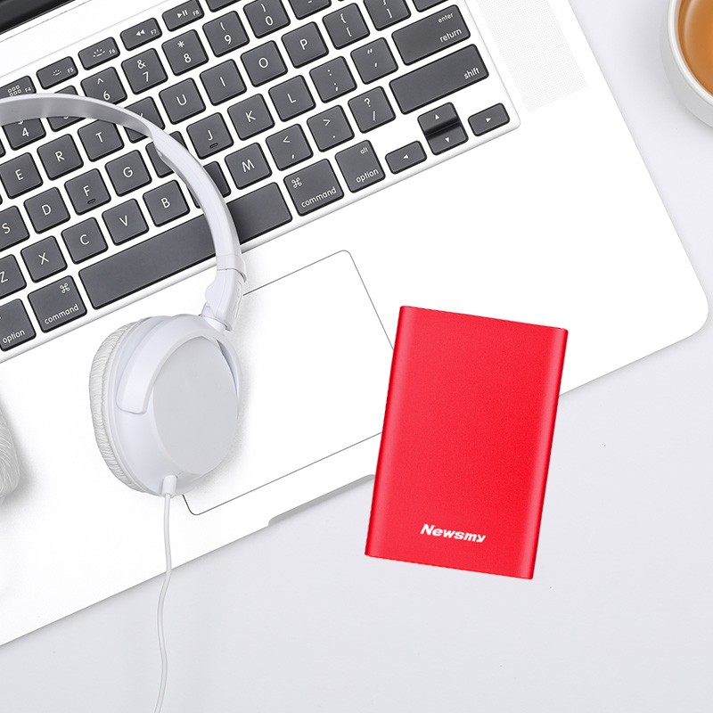 Newsmy 500GB Portable Hard Drive Mechanical Type-C Interface Mingyue Fashion Series USB3.1 2.5-Inch Rose Red 118MB/s Ultra-Fast Transfer Large USB Drive