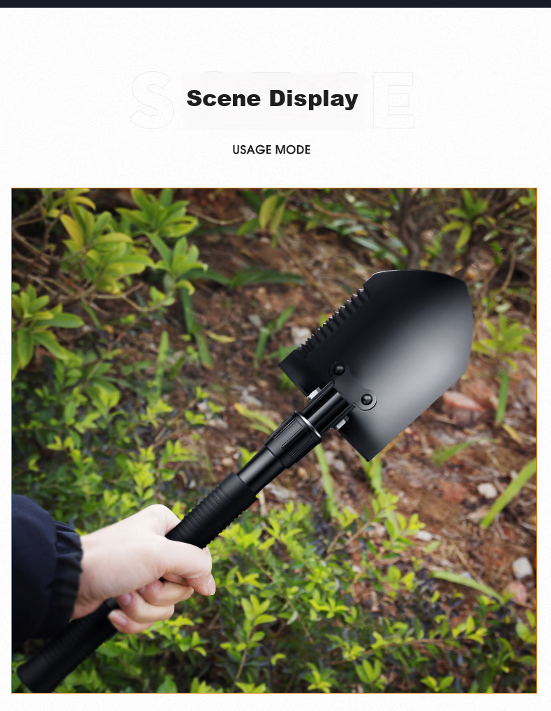 SupFire BG01 Multifunctional Military Shovel, Life-Saving Iron Spade, Foldable Car-Mounted Military Shovel, Outdoor Camping Emergency Spade, Hoe, And Pickaxe 11