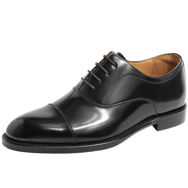 Belle Zhang Linghe Same Style Gentleman Business Formal Leather Shoes Gift Box Men's Shoes Cowhide Wedding Shoes 59736 Black-Pearl 41