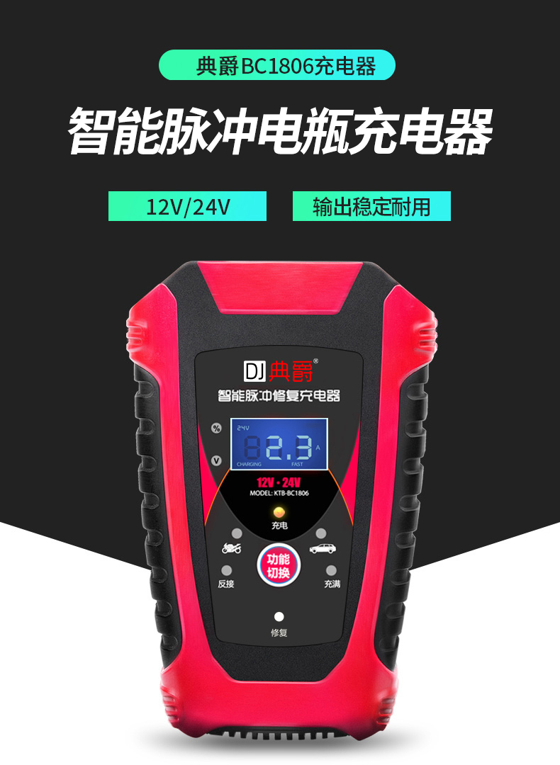 12伏的充电器典爵 dianjue 汽车电瓶充电器 摩托车电瓶充电器12v24v大
