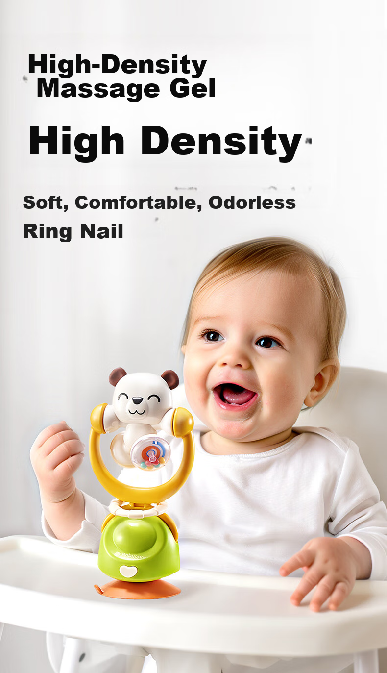 Babycare Bear Dining Table Rattle, Baby Toy, Newborn Full Moon Festival Gift, Comforting Hand Rattle, Yellow And White Color 1