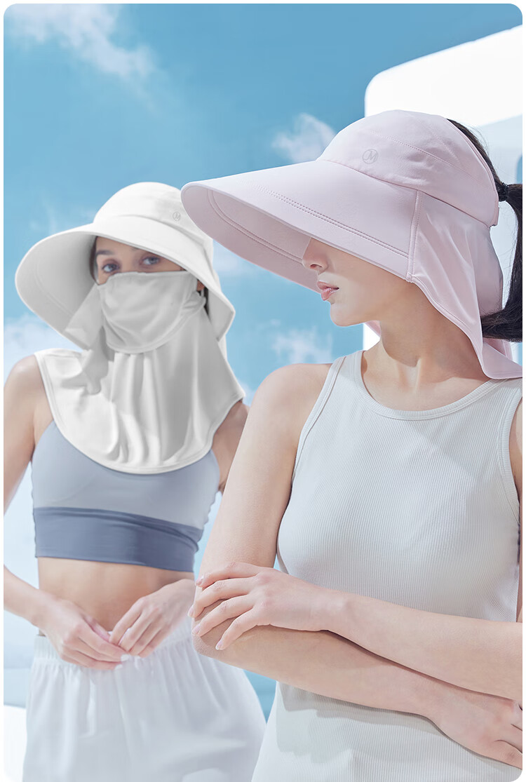 JIUMU Ice Silk Sun Protection Face Mask for Women, Summer UV Protection Sunshade Veil, Neck Guard for Driving, Breathable Full Face Mask 10