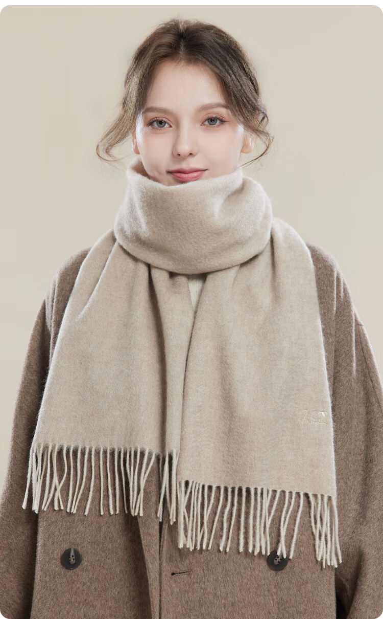 JIUMU 100% Cashmere Scarf for Women, Autumn And Winter Shawl, Warm Neck Wrap, Gift for Girls, National Day Birthday Present, Gift Box Packaging 9